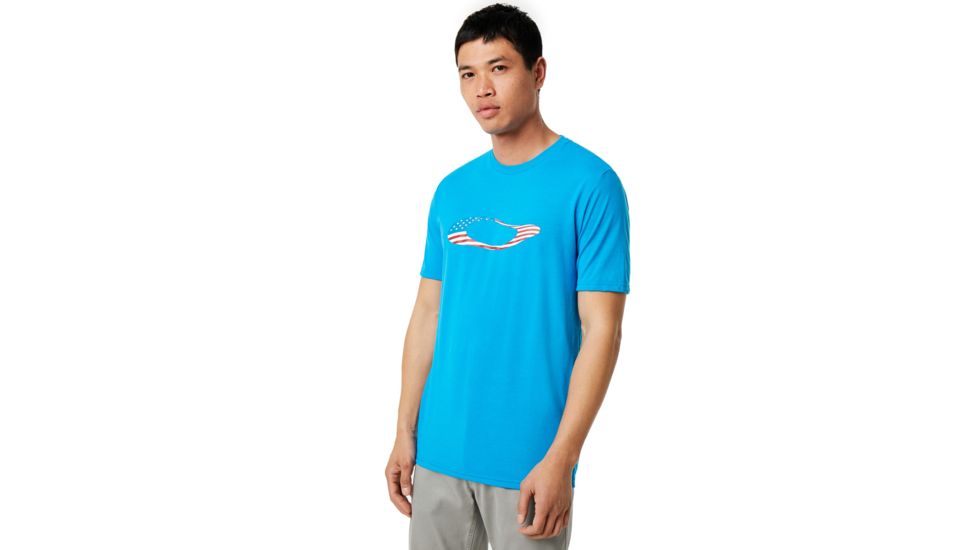 Oakley Ellipse Usa Short Sleeve - Mens, Hawaiian Blue, Extra Small, 457355-6HB-XS