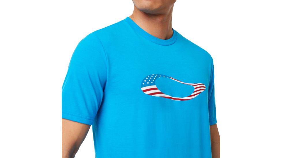 Oakley Ellipse Usa Short Sleeve - Mens, Hawaiian Blue, Extra Small, 457355-6HB-XS