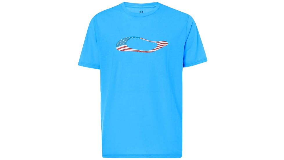 Oakley Ellipse Usa Short Sleeve - Mens, Hawaiian Blue, Extra Small, 457355-6HB-XS