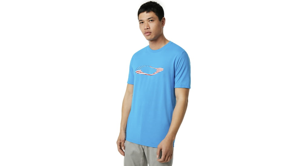 Oakley Ellipse Usa Short Sleeve - Mens, Hawaiian Blue, XL, 457355-6HB-XL