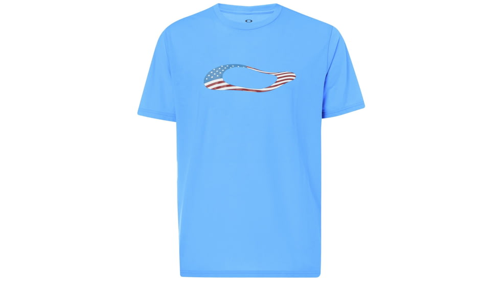 Oakley Ellipse Usa Short Sleeve - Mens, Hawaiian Blue, XL, 457355-6HB-XL