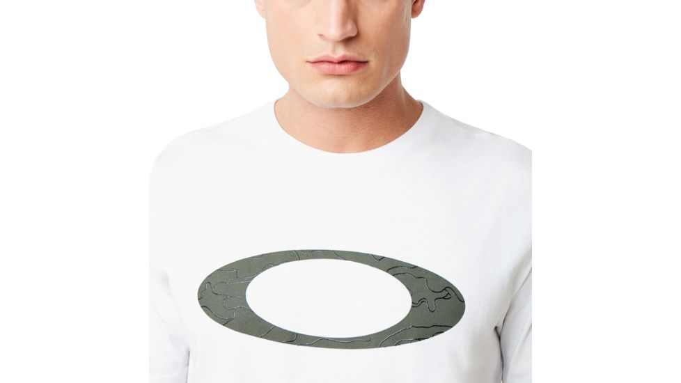 Oakley Ellpise Line Camo Short Sleeve Tee - Mens, White, Extra Small, 457359-100-XS