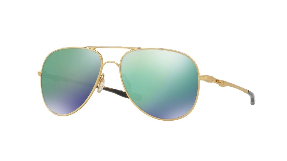 Oakley ELMONT M &amp; L OO4119 Sunglasses 411903-58 - Satin Gold Frame, Jade Iridium Lenses