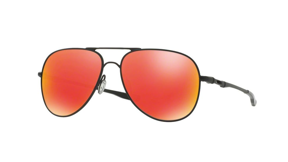 Oakley ELMONT M &amp; L OO4119 Sunglasses 411904-58 - Satin Black Frame, Ruby Iridium Lenses