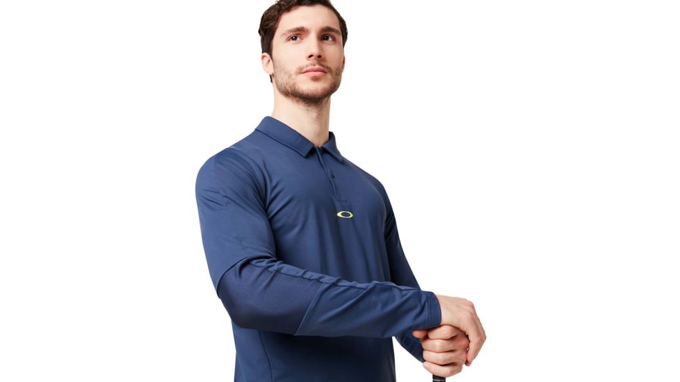 Oakley Engineered Insert Long Sleeve Polo - Mens, Foggy Blue, Large, 434421-6FB-L