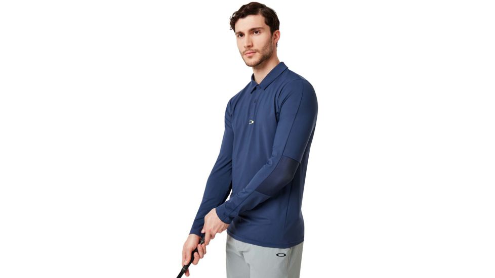 Oakley Engineered Insert Long Sleeve Polo - Mens, Foggy Blue, Large, 434421-6FB-L