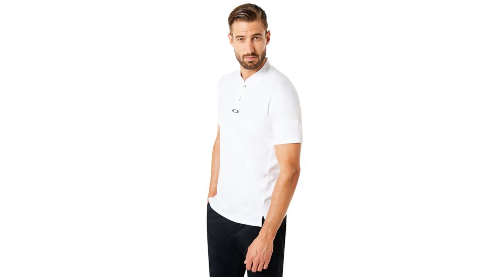 Oakley Engineered Short Sleeve Polo Bomber Collar - Mens, White, Medium, 434221-100-M