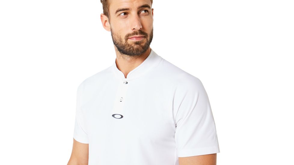 Oakley Engineered Short Sleeve Polo Bomber Collar - Mens, White, Medium, 434221-100-M