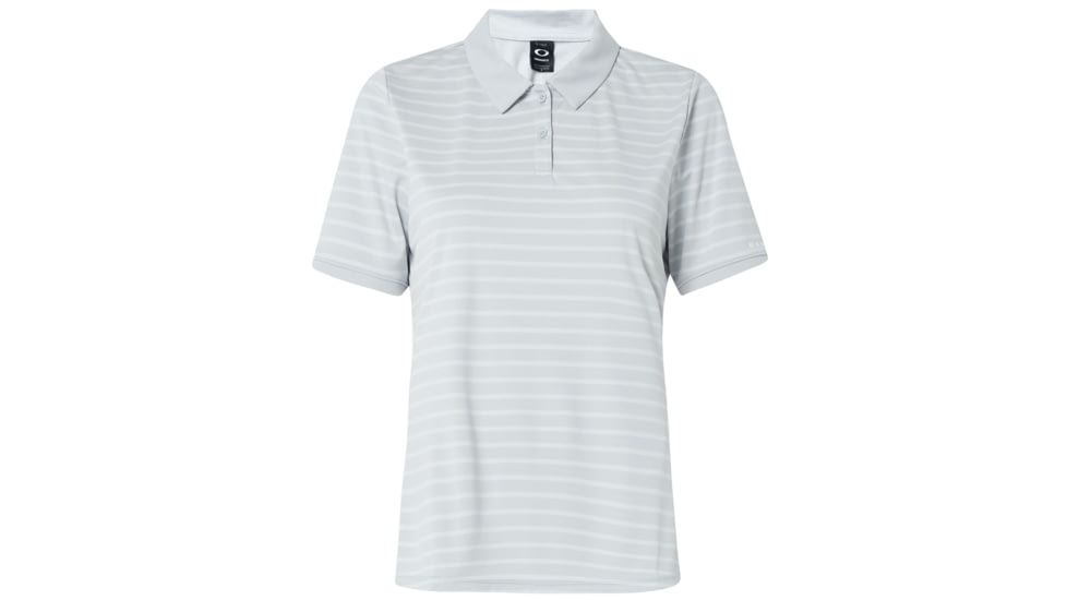 Oakley Enjoy Striped Golf Polo Short Sleeve - Womens, Artic Grey Hthr, Medium, 532357-28A-M