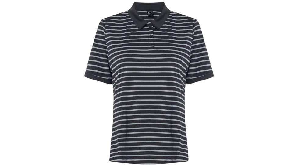 Oakley Enjoy Striped Golf Polo Short Sleeve - Womens, Blackout, Large, 532357-02E-L