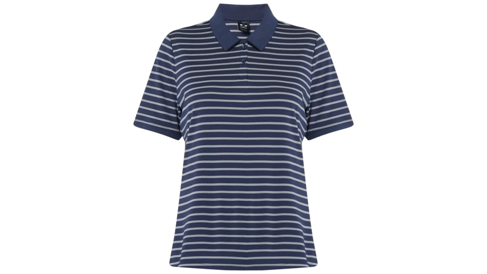 Oakley Enjoy Striped Golf Polo Short Sleeve - Womens, Fathom, Extra Small, 532357-6AC-XS