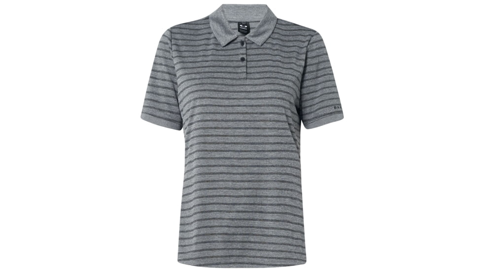Oakley Enjoy Striped Golf Polo Short Sleeve - Womens, New Athl Heather Grey, Extra Small, 532357-26G-XS