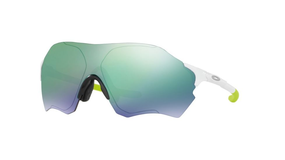 Oakley EVZERO RANGE A OO9337 Sunglasses 933704-38 - Polished White Frame, Jade Iridium Lenses