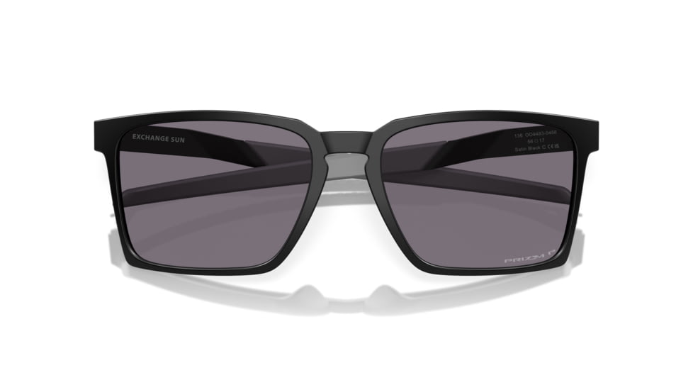 Oakley Exchange Sun Sunglasses, Satin Black, PRIZM Grey Polarized, PRIZM Grey Polarized, OO9483-0456