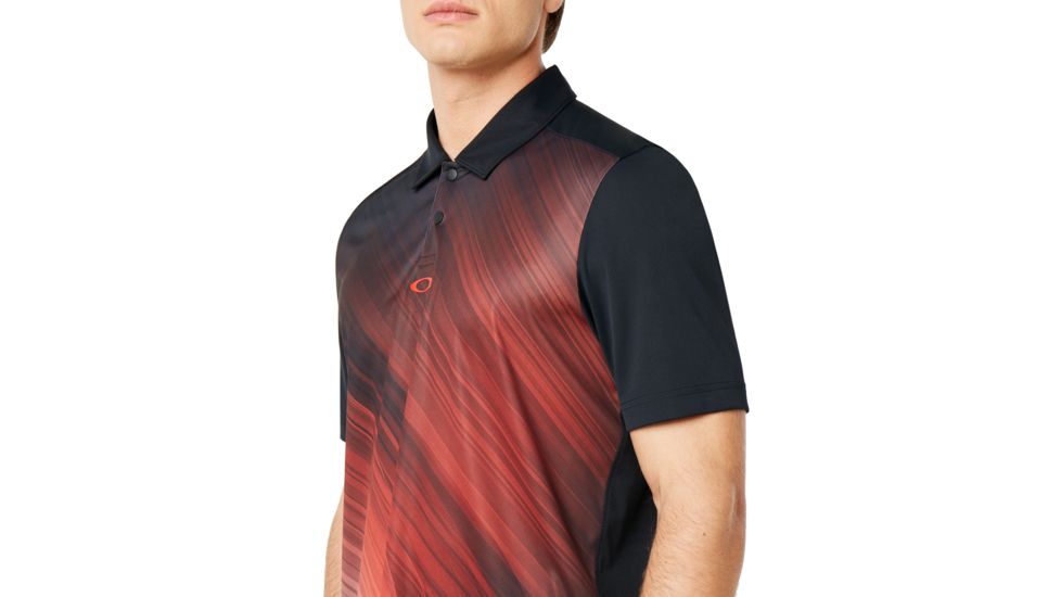 Oakley Exploded Ellipse Golf Polo Short Sleeve - Mens, Blackout, Large, 434310-02E-L