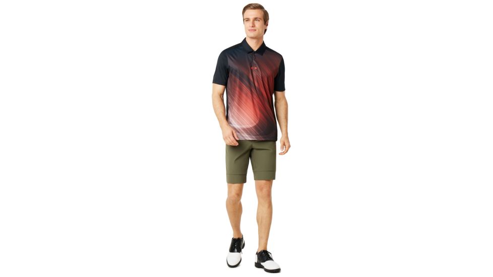 Oakley Exploded Ellipse Golf Polo Short Sleeve - Mens, Blackout, Large, 434310-02E-L