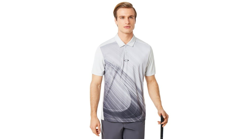 Oakley Exploded Ellipse Golf Polo Short Sleeve - Mens, Light Grey, 2XL, 434310-202-XXL