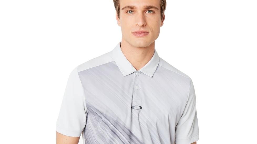 Oakley Exploded Ellipse Golf Polo Short Sleeve - Mens, Light Grey, 2XL, 434310-202-XXL