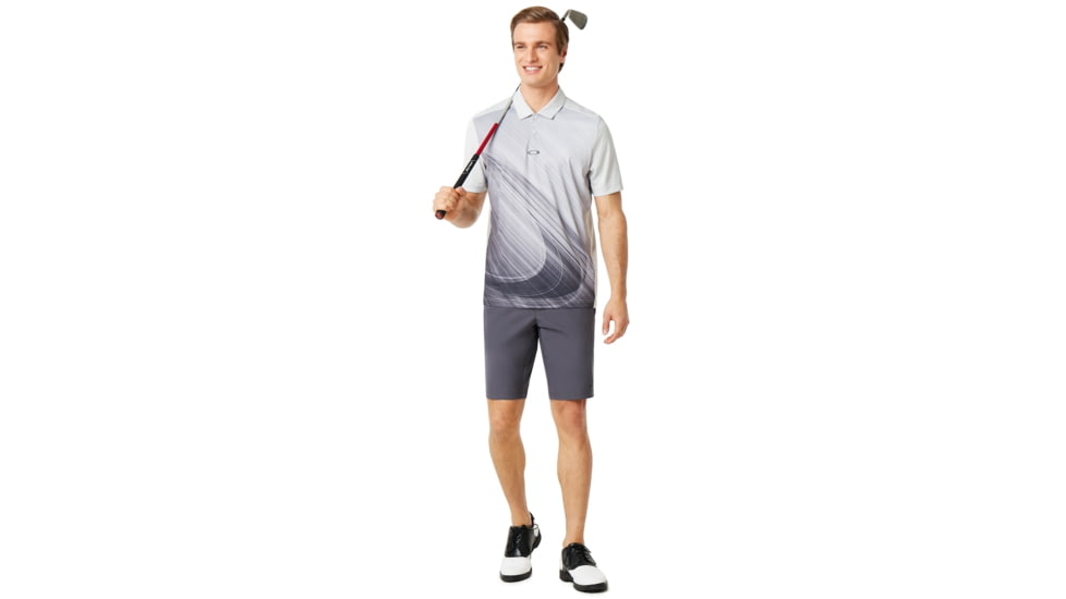 Oakley Exploded Ellipse Golf Polo Short Sleeve - Mens, Light Grey, 2XL, 434310-202-XXL
