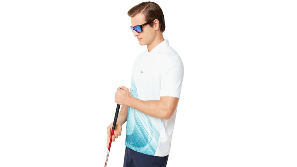 Oakley Exploded Ellipse Golf Polo Short Sleeve - Mens, White, Small, 434310-100-S