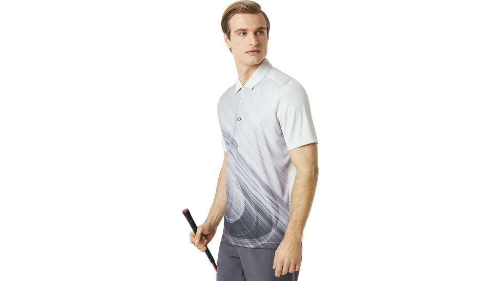 Oakley Exploded Ellipse Short Sleeve Golf Polo - Mens, Light Grey, Extra Small, 434310CRS-202-XS