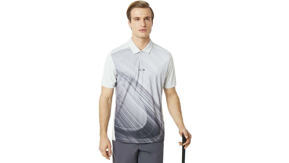 Oakley Exploded Ellipse Short Sleeve Golf Polo - Mens, Light Grey, Extra Small, 434310CRS-202-XS