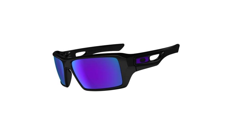 Oakley Eyepatch 2 Polished Black Frame w/ Violet Iridium Lenses Men's Sunglasses OO9136-06