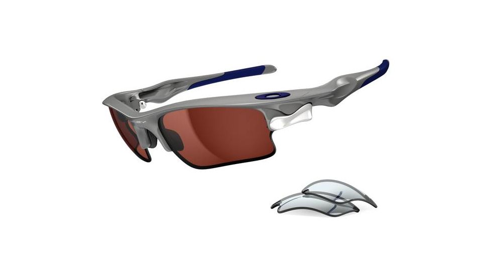 Oakley Fast Jacket XL Mens Sunglasses Polished Fog Frame, VR28 Black Iridium and Grey Lens OO9156-17