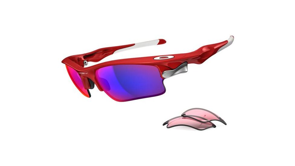 Oakley Fast Jacket XL Mens Sunglasses Infrared Frame, Red Iridium and VR28 Lens OO9156-16