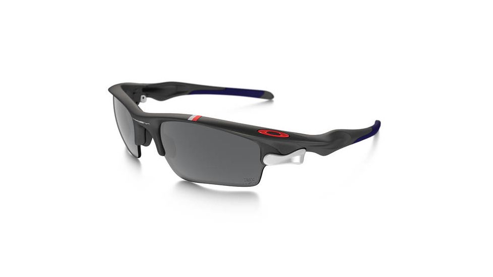 Oakley Fast Jacket XL Mens Sunglasses Team USA Dark Grey Frame, Black Iridium Lens OO9156-14