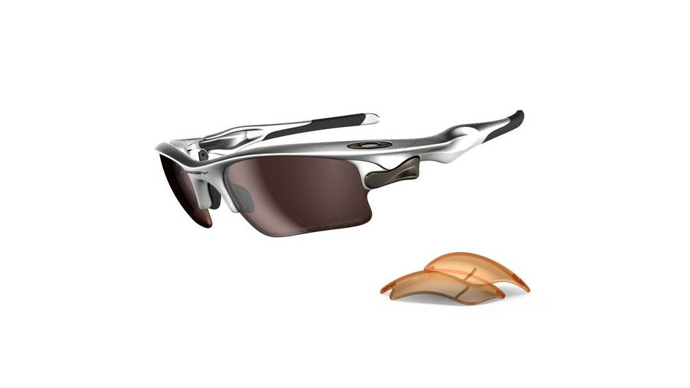Oakley Fast Jacket XL Sunglasses, Silver Frame, Blk Polar + Persimmon Lens OO9156-08
