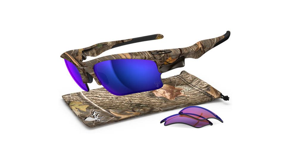Oakley Fast Jacket XL Sunglasses, Shallow Blue Lens, Kings Woodland Camo Frame OO9156-24