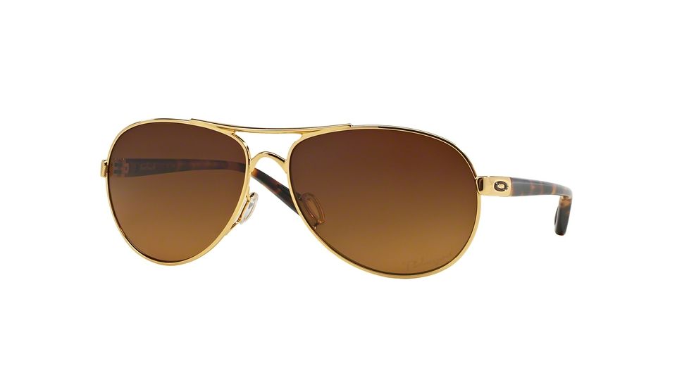 Oakley Feedback Womens Sunglasses 407911-59 - Polished Gold Frame, Brown Gradient Polarized Lenses