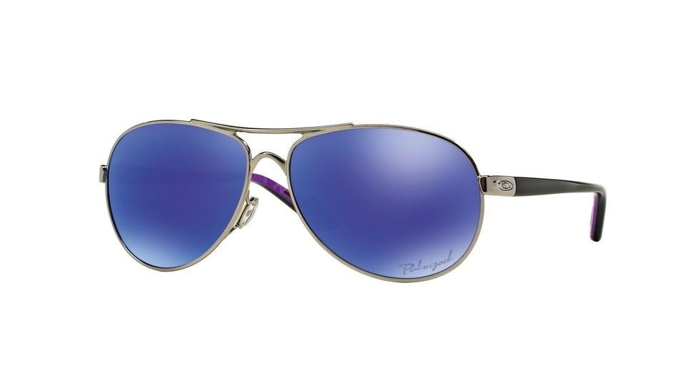 Oakley Feedback Womens Sunglasses 407923-59 - Polished Chrome Frame, Violet Iridium Polarized Lenses