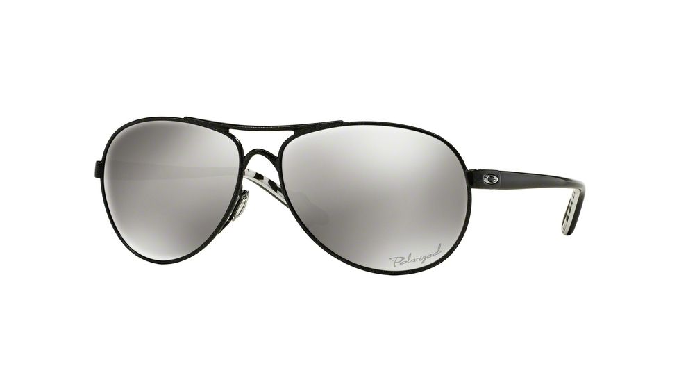 Oakley Feedback Womens Sunglasses 407924-59 - Metallic Black Frame, Chrome Iridium Polarized Lenses