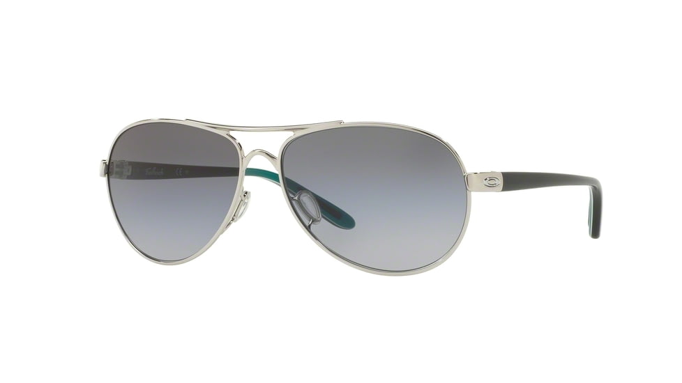 Oakley Feedback Womens Sunglasses 407926-59 - Polished Chrome Frame, Black Grey Gradient Lenses