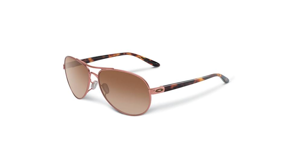Oakley Feedback Womens Sunglasses, Grapefruit Pearl Frame, Dark Brown Gradient Lens OO4079-02