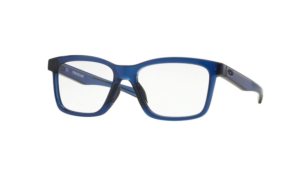 Oakley FENCELINE OX8069 Single Vision Prescription Eyeglasses 806909-53 - Frosted Blue Frame