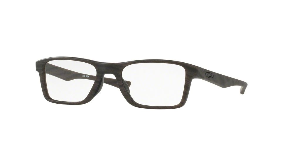 Oakley Fin Box OX8108 Single Vision Prescription Eyeglasses 810803-51 - Matte Woodgrain Frame