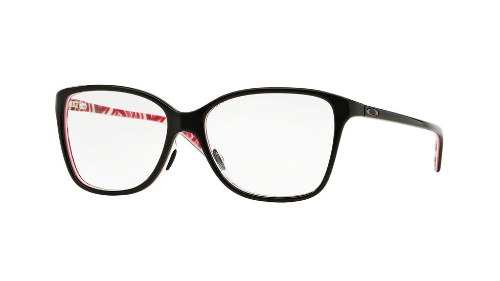 Oakley Finesse Eyeglass Frames 112609-54 - Polished Black/Ysc Frame, Clear Lenses