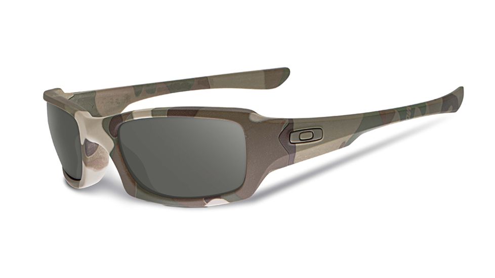 Oakley Fives Squared Single Vision Prescription Sunglasses, Multicam Frame, 53-076SV