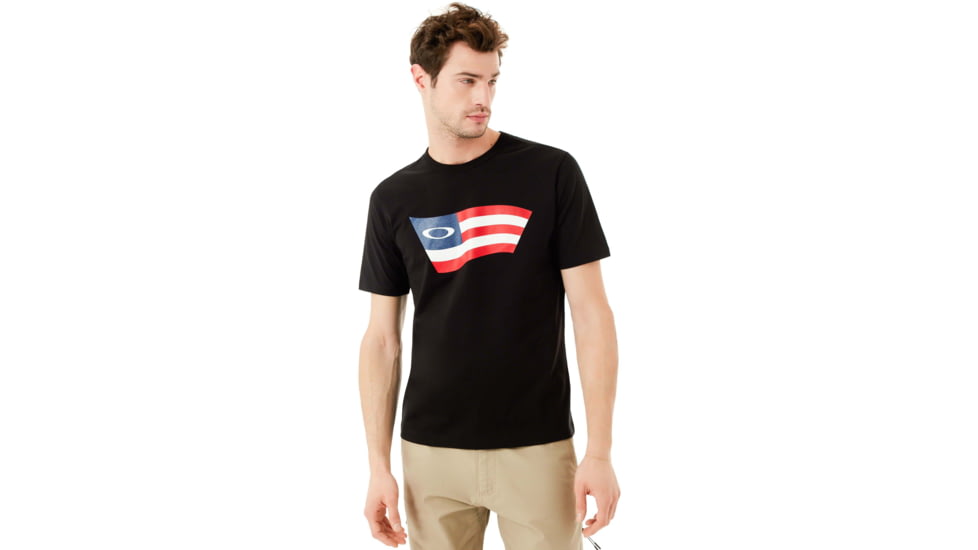 Oakley Flag Short Sleeve Tee - Men's, Blackout, Small, 457398-02E-S