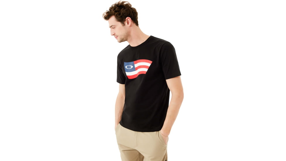 Oakley Flag Short Sleeve Tee - Men's, Blackout, Small, 457398-02E-S