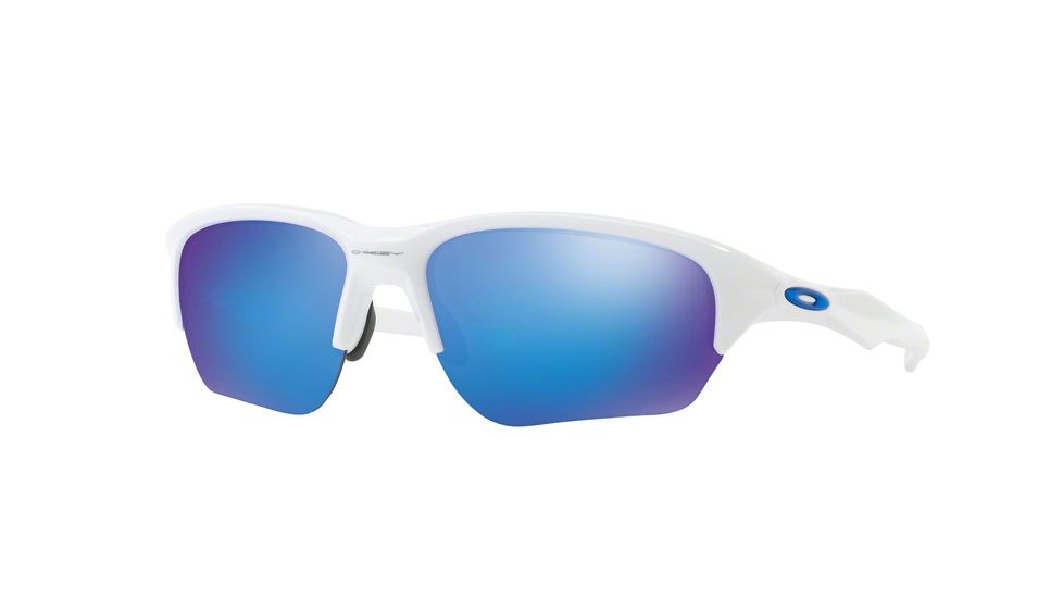 Oakley FLAK BETA OO9363 Sunglasses 936303-64 - Polished White Frame, Sapphire Iridium Lenses