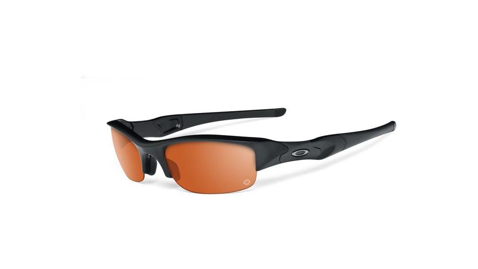 Oakley Flak Jacket Sunglasses, Matte Black Frame, Persimmon to Grey Transition Lens 11-433