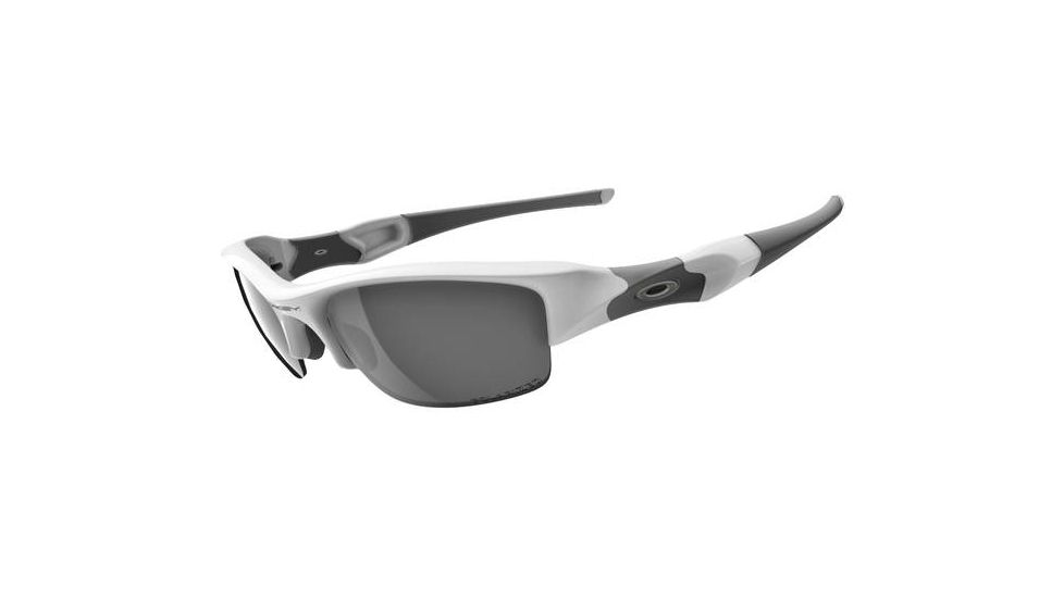 Oakley Flak Jacket Sunglasses - Polished White/Black Iridium Polarized 26-202