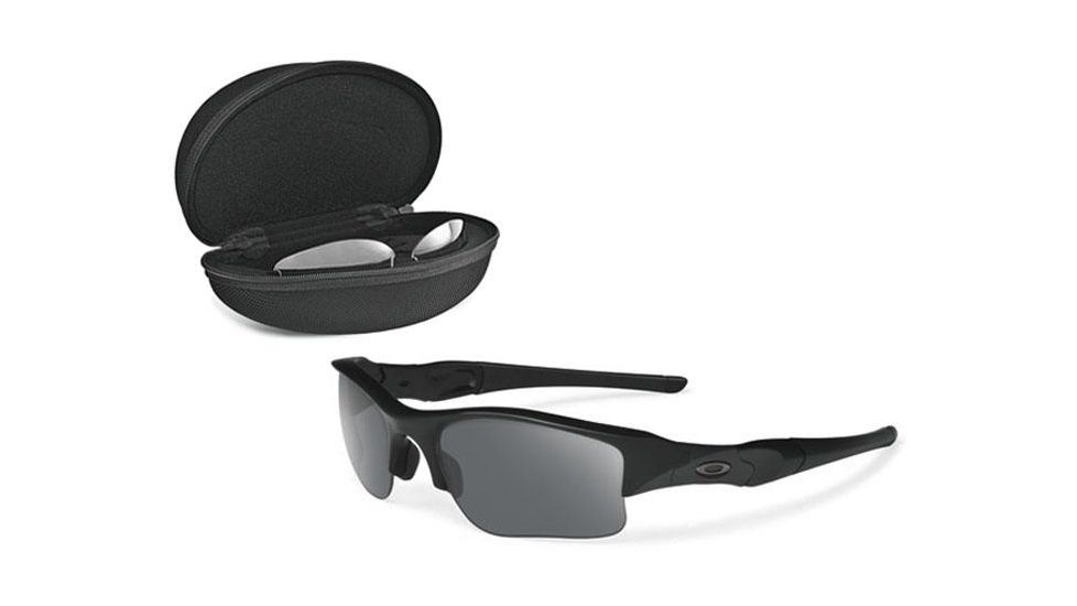Oakley SI Flak Jacket XLJ Sunglasses, Black Frame, Clear and Grey Lenses 53-065
