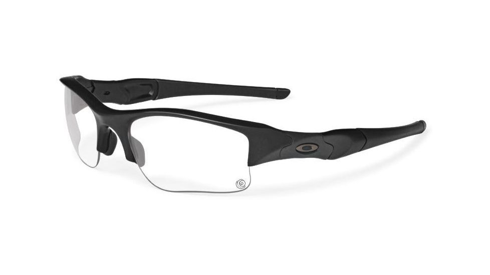 Oakley Flak Jacket XLJ Sunglasses, Matte Black Frame, Clear to Grey Photochromic Lens 11-490
