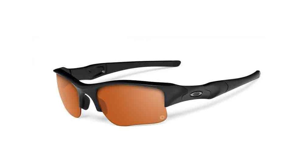 Oakley Flak Jacket XLJ Sunglasses, Matte Black Frame, Persimmon to Grey Transition Lens 11-432