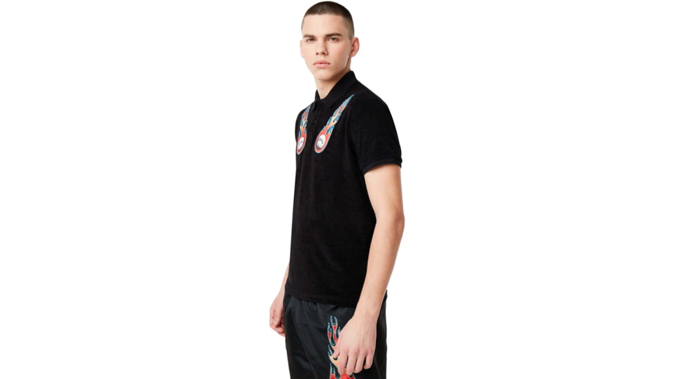 Oakley Flame Terry Short Sleeve Polo Tnp - Mens, Blackout, Small, 434445-02E-S